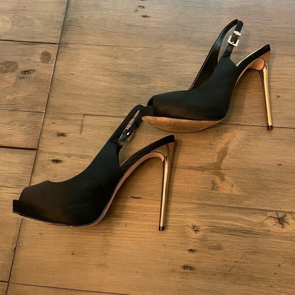 Bcbgmaxazria MA Peyton Peep Toe Platform Sandal Black - Picture 11 of 16